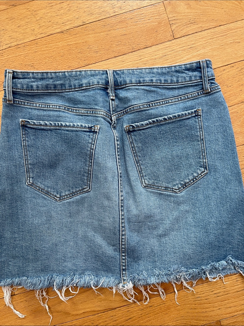 Old Navy Distressed Light Blue Denim Mini Skirt - Picture 3 of 3